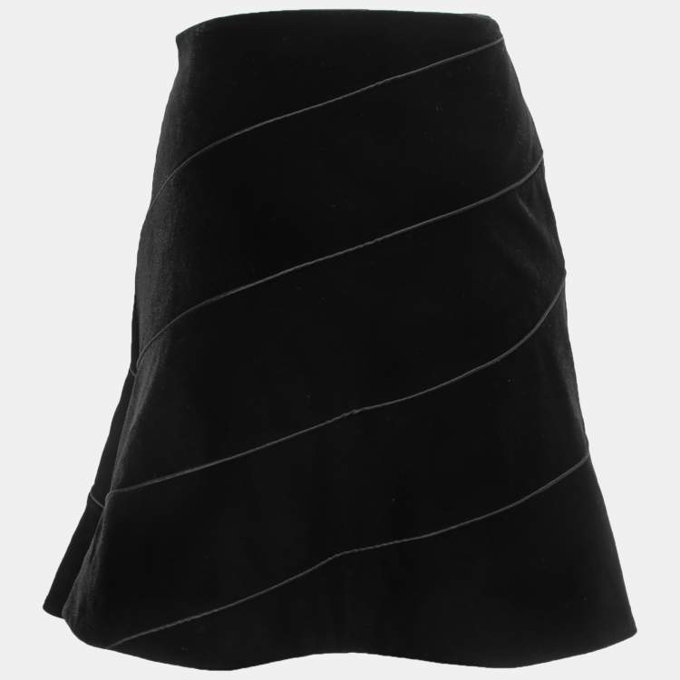 Giorgio Armani Black Velvet A Line Skirt L Giorgio Armani TLC