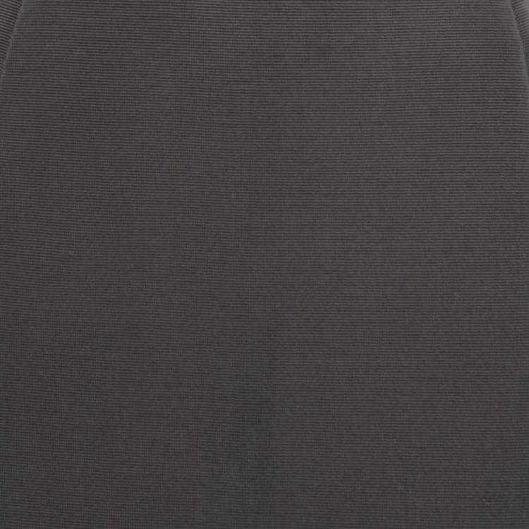 Pre Owned Giorgio Armani Grey Ribbed Knit Knee Length Skirt L