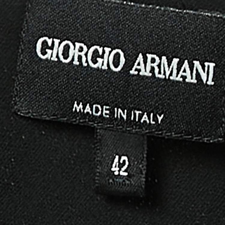 Pre Owned Giorgio Armani Black Silk Sleeveless Cowl Neck Top M