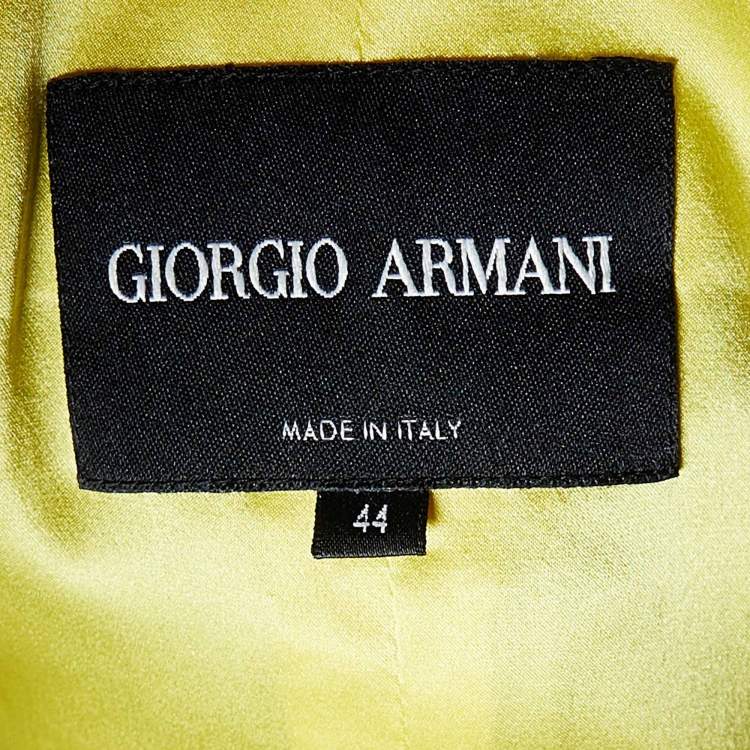 Pre Owned Giorgio Armani Grey/Yellow Pant Suit M 
