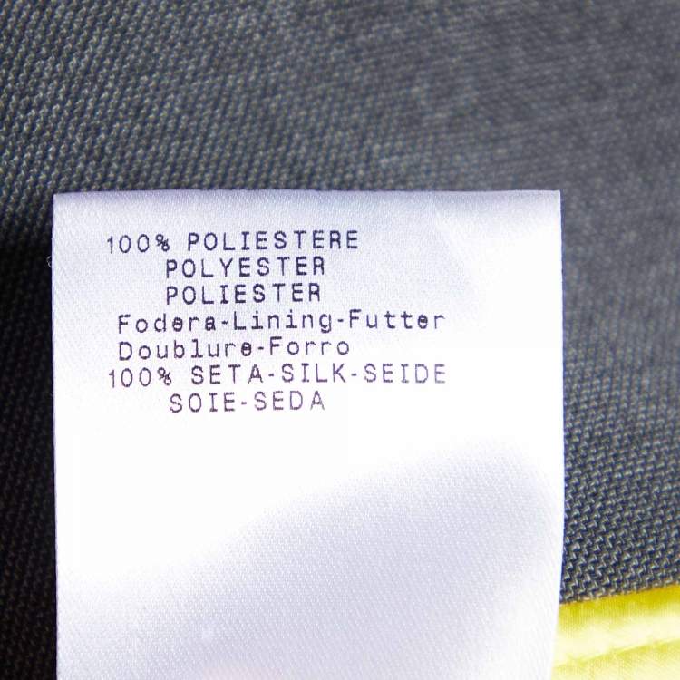 Pre Owned Giorgio Armani Grey/Yellow Pant Suit M 