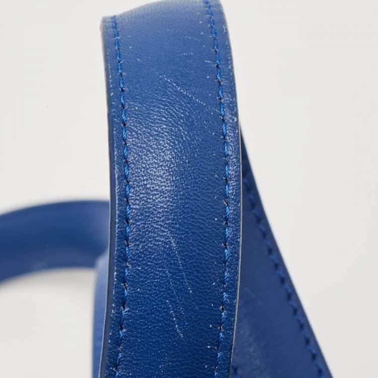 Pre Owned Giorgio Armani Blue Suede and Leather Shopper Tote