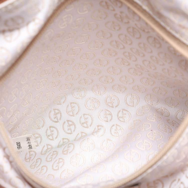 Pre Owned Giorgio Armani Brown/Grey Signature Canvas and Leather Hobo