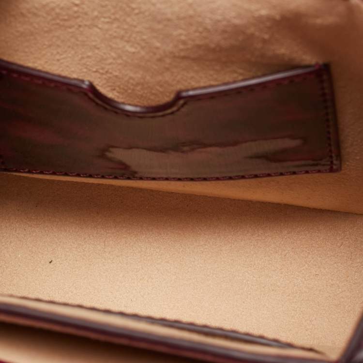 Pre Owned Giorgio Armani La Prima Pink Tortoise Print Patent Leather Hobo