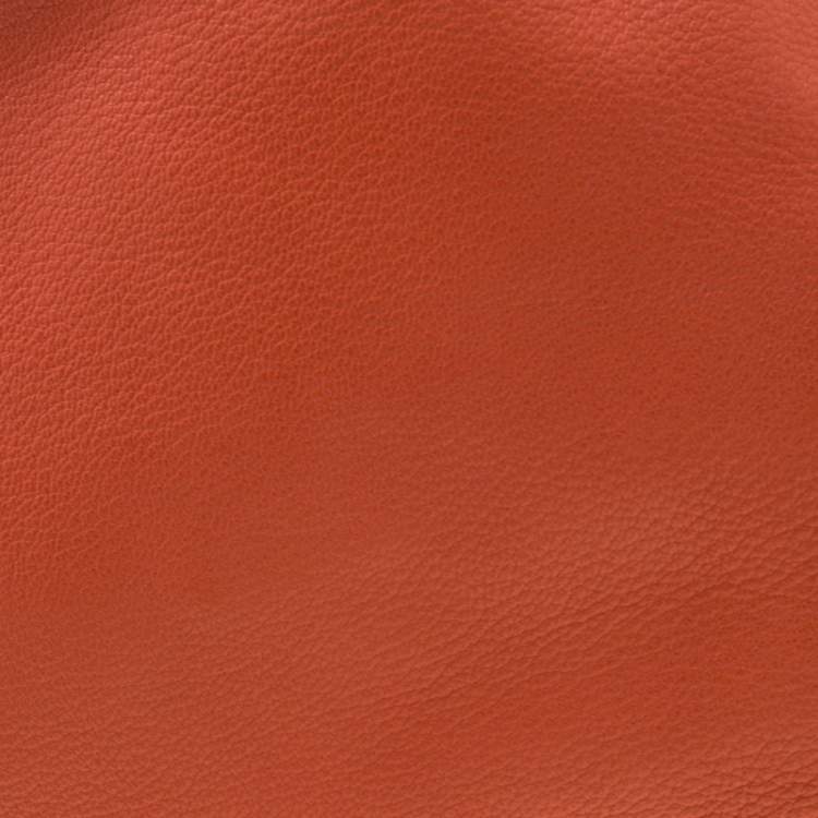 Pre Owned Giorgio Armani Orange Leather and Acrylic Chain Shoulder Bag