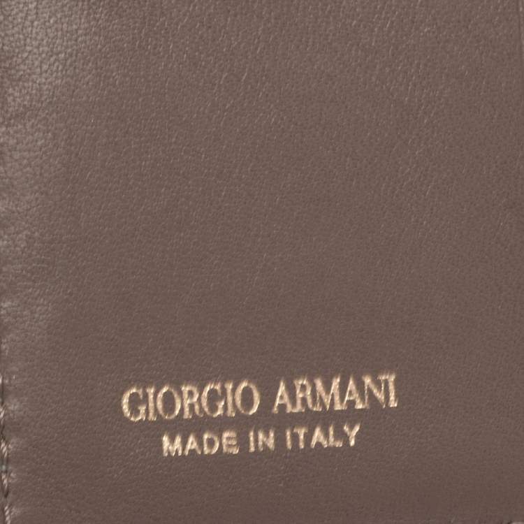 Pre Owned Giorgio Armani Green Leather French Wallet
