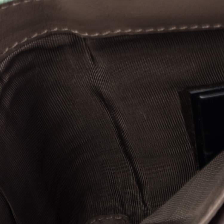 Pre Owned Giorgio Armani Green Leather French Wallet