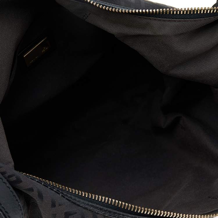 Pre Owned Giorgio Armani Black Croc Embossed Leather Top Handle Bag