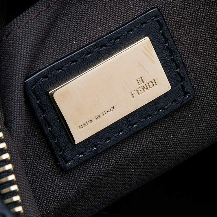 Pre Owned Giorgio Armani Black Croc Embossed Leather Top Handle Bag