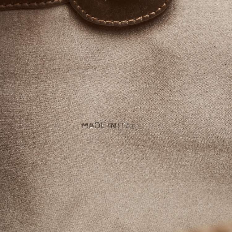 Pre Owned Giorgio Armani Beige Fabric Embellished Tote