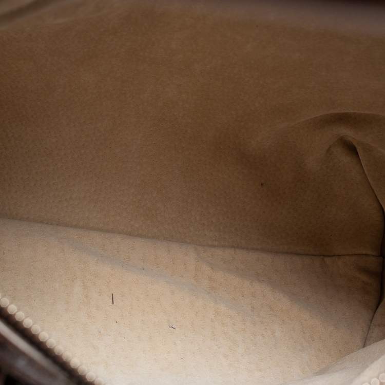 Pre Owned Giorgio Armani Metallic Brown Pleated Leather Hobo