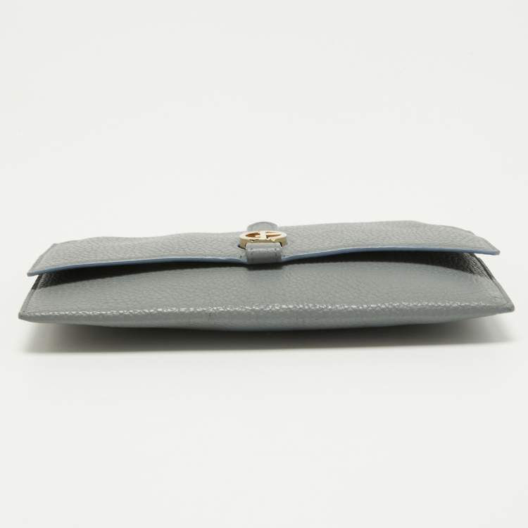 Pre Owned Giorgio Armani Grey Leather Clutch