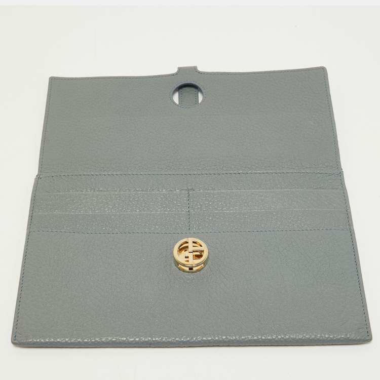 Pre Owned Giorgio Armani Grey Leather Clutch