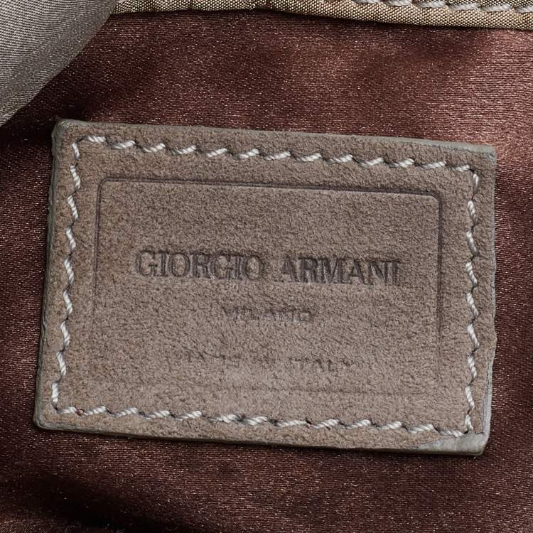 Pre Owned Giorgio Armani Old Rose Satin Flower Applique Chain Shoulder Bag