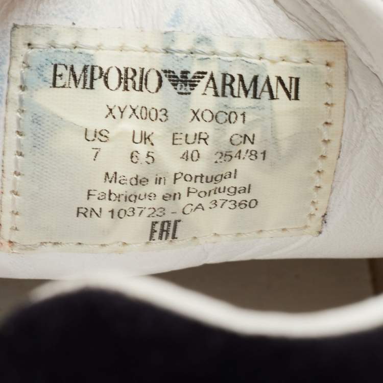 مملوكة مسبقًا Giorgio Armani Multicolor Suede and Canvas Low Top Sneakers Size 40