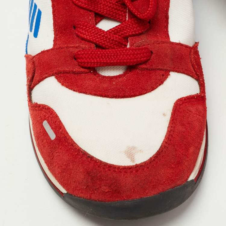 مملوكة مسبقًا Giorgio Armani Multicolor Suede and Canvas Low Top Sneakers Size 40