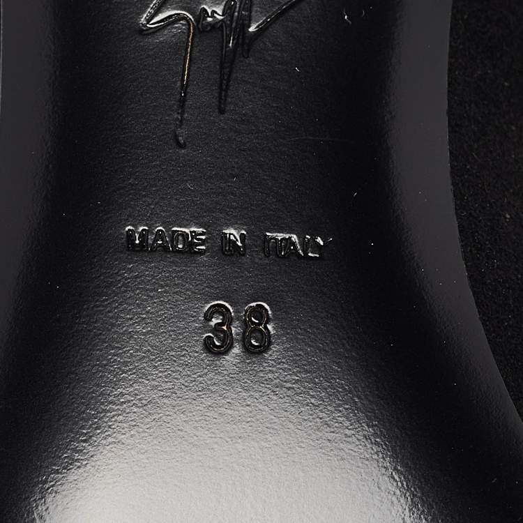 Pre Owned Giuseppe Zanotti Black Suede Pointed Toe Pumps Size 38