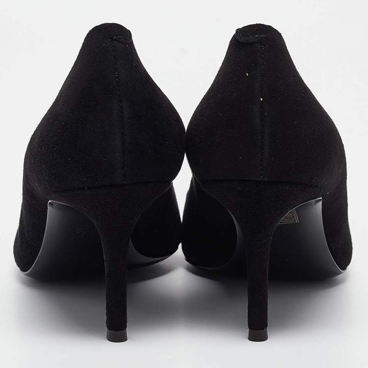Pre Owned Giuseppe Zanotti Black Suede Pointed Toe Pumps Size 38