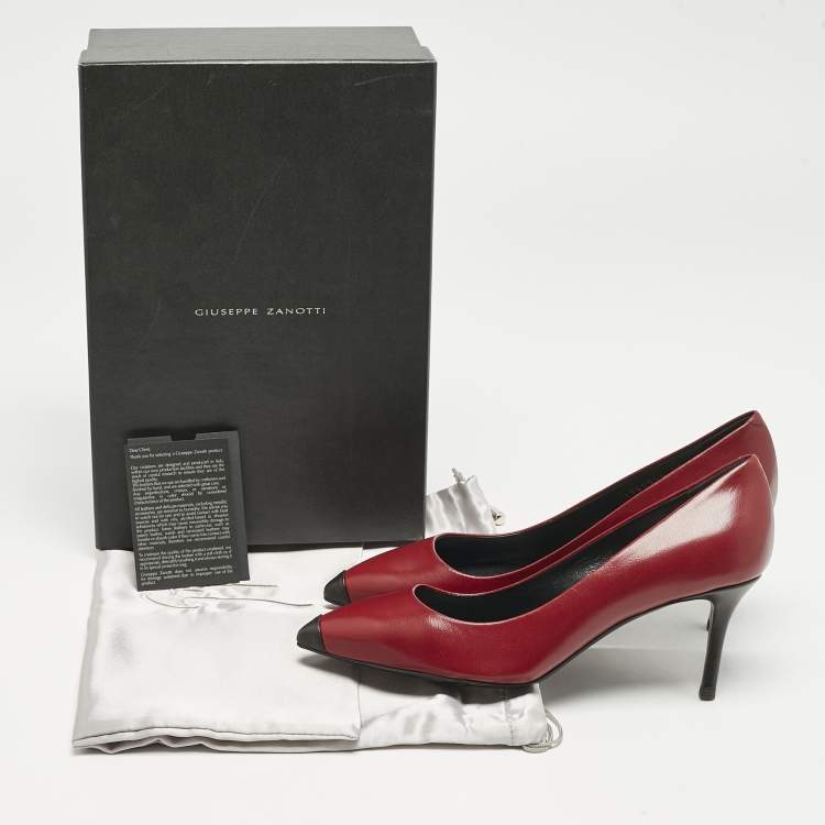 Pre Owned Giuseppe Zanotti Red Leather Lucrezia Pumps Size 37