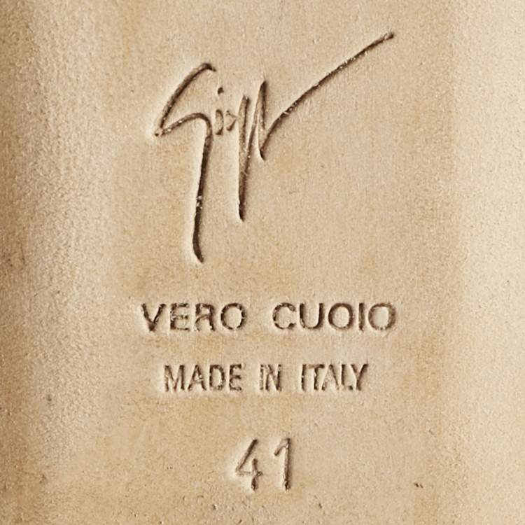 Pre Owned Giuseppe Zanotti Black Leather Cap Toe Smoking Slippers Size 41