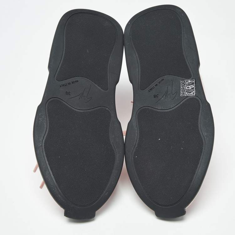 Pre Owned Giuseppe Zanotti Ferox Size 38 Pink Nubuck Leather Wedge Sneakers