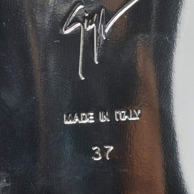 Pre Owned Giuseppe Zanotti Turchesite Size 37 White Suede Crystal Embellished Flat Slide Sandals