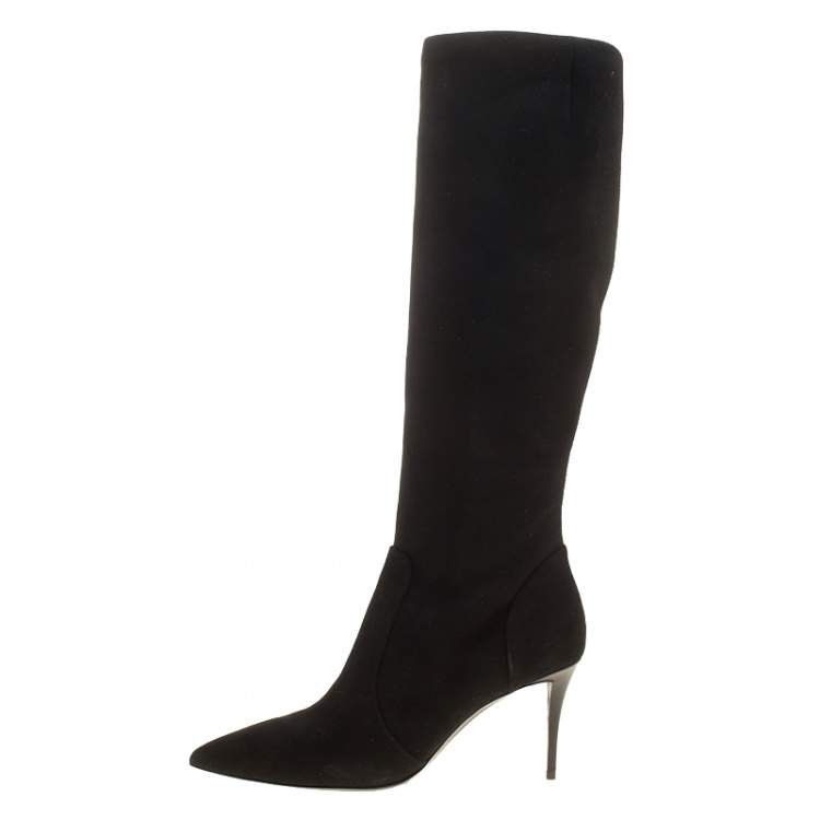 مملوكة مسبقًا Giuseppe Zanotti Black Suede Knee Boots Size 37.5