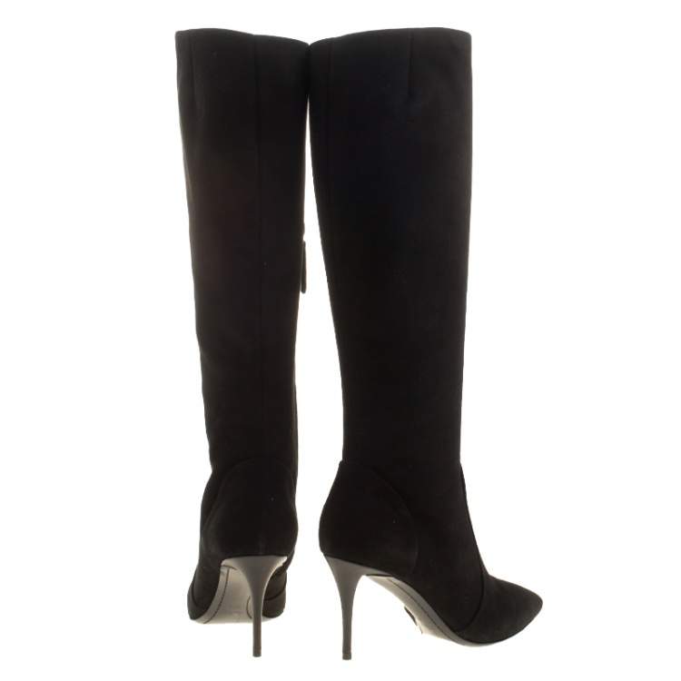 مملوكة مسبقًا Giuseppe Zanotti Black Suede Knee Boots Size 37.5