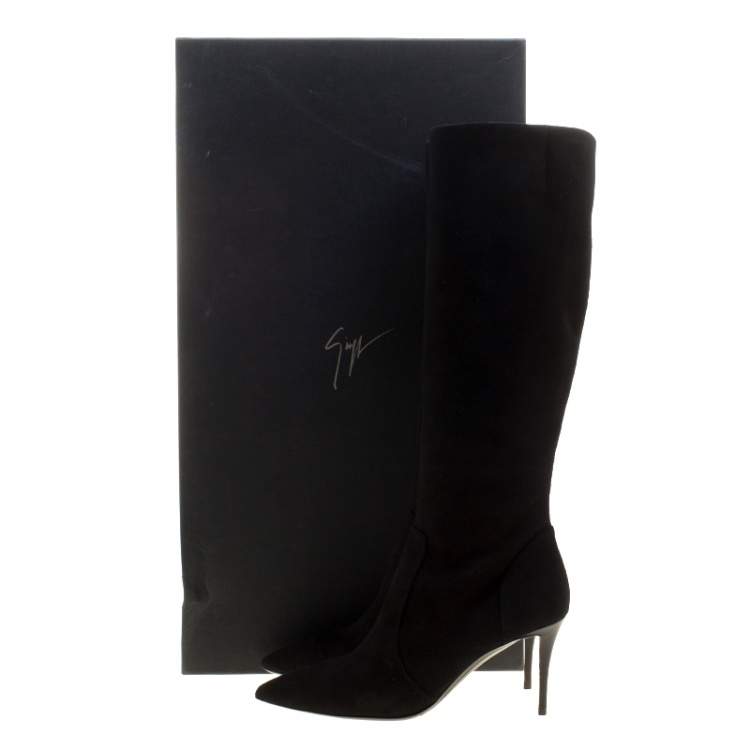مملوكة مسبقًا Giuseppe Zanotti Black Suede Knee Boots Size 37.5