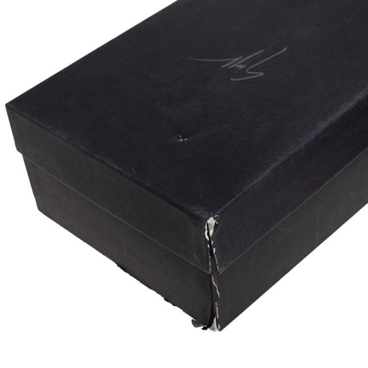 Pre Owned Giuseppe Zanotti Black Leather Roll Chain Detail Flat Sandals Size 41