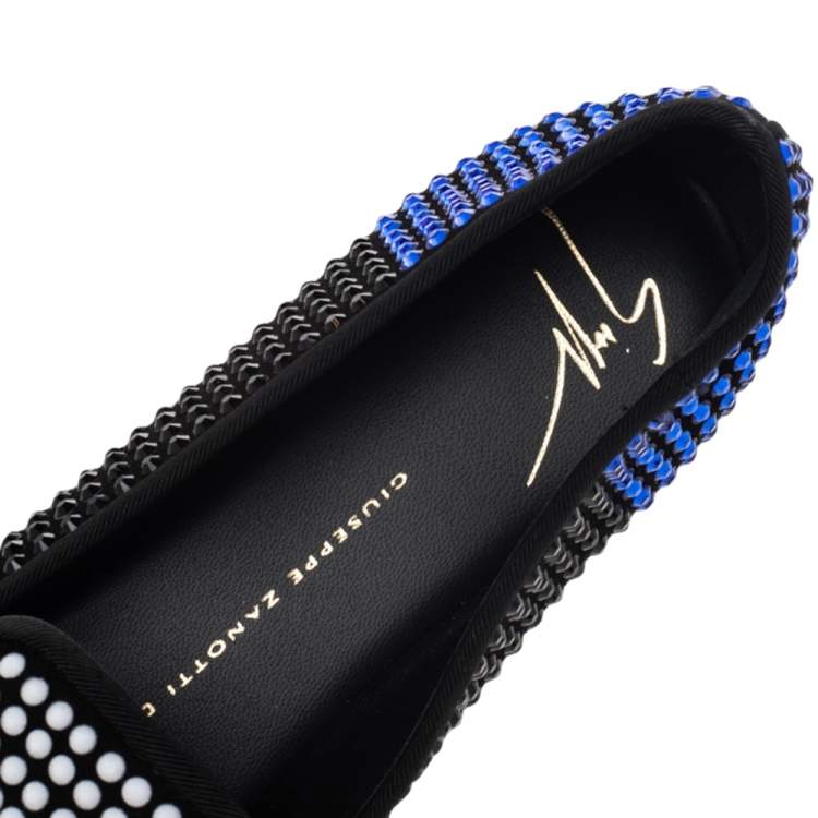 Pre Owned Giuseppe Zanotti Multicolor Fabric Slip on Loafers Size 39.5