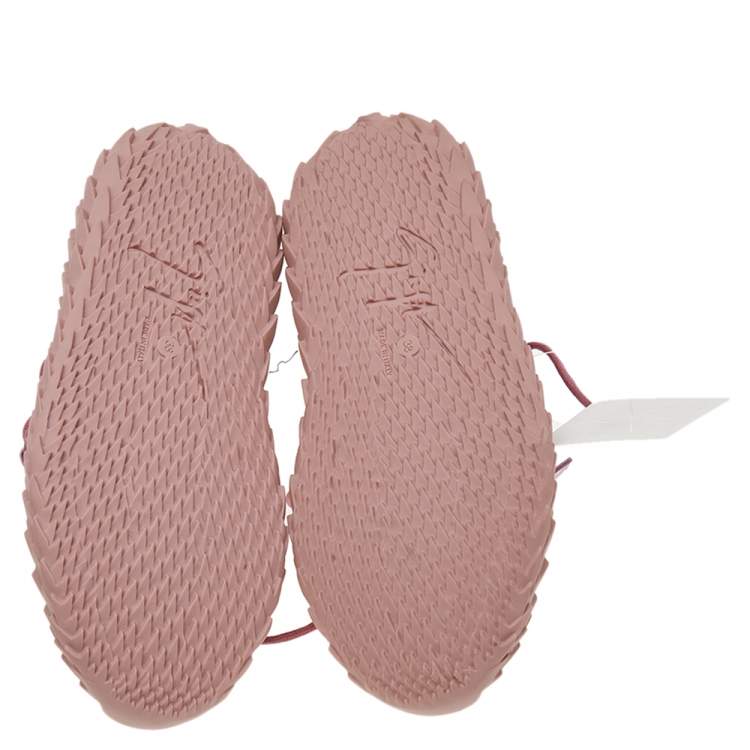 Pre Owned Giuseppe Zanotti Rose Pink Urchin Low Top Sneakers Size EU 38