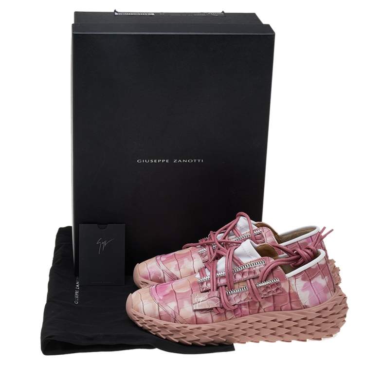 Pre Owned Giuseppe Zanotti Rose Pink Urchin Low Top Sneakers Size EU 38