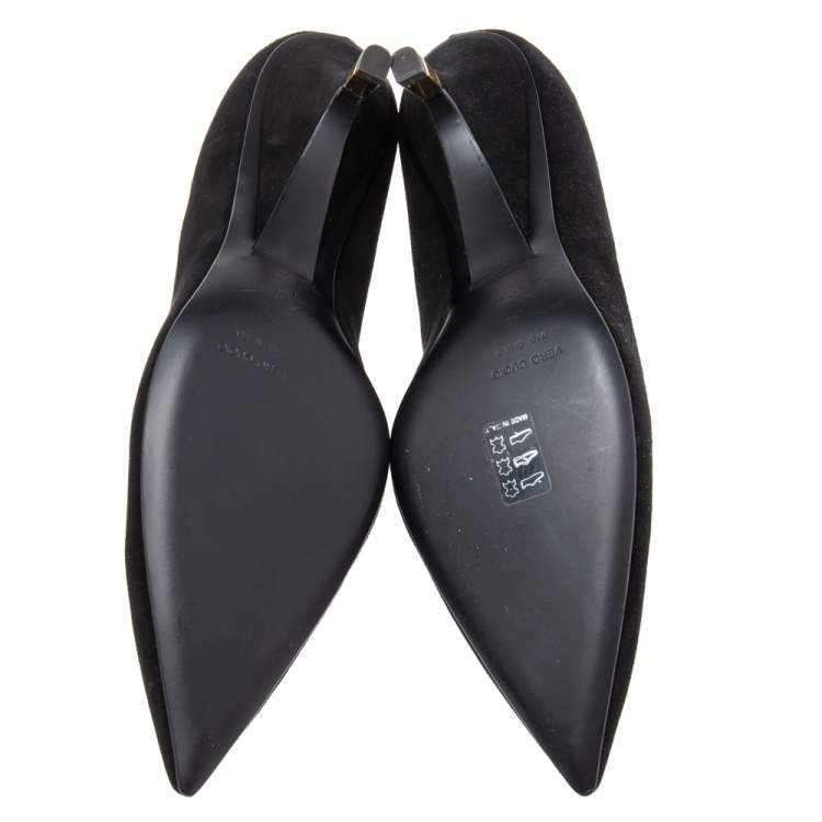 Pre Owned Giuseppe Zanotti  Black Suede Pointed Toe Pumps Size 41
