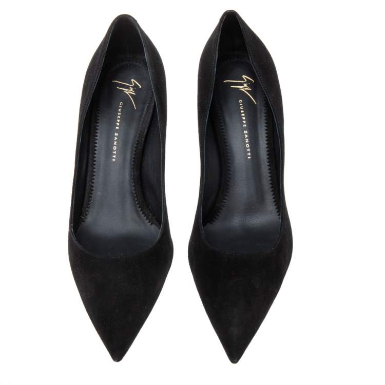 Pre Owned Giuseppe Zanotti  Black Suede Pointed Toe Pumps Size 41