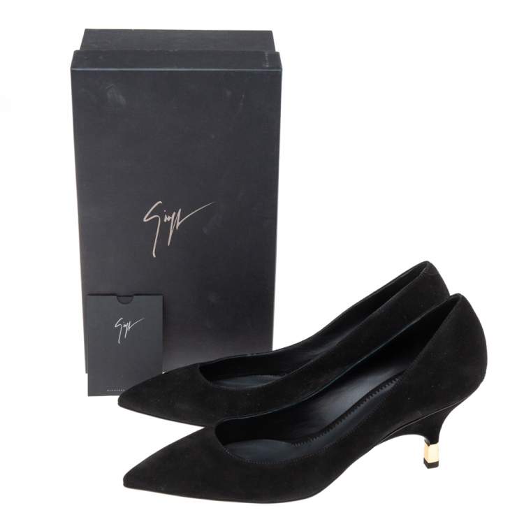 Pre Owned Giuseppe Zanotti  Black Suede Pointed Toe Pumps Size 41
