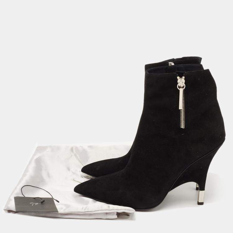 Pre Owned Giuseppe Zanotti Black Suede Ankle Boots Size 41
