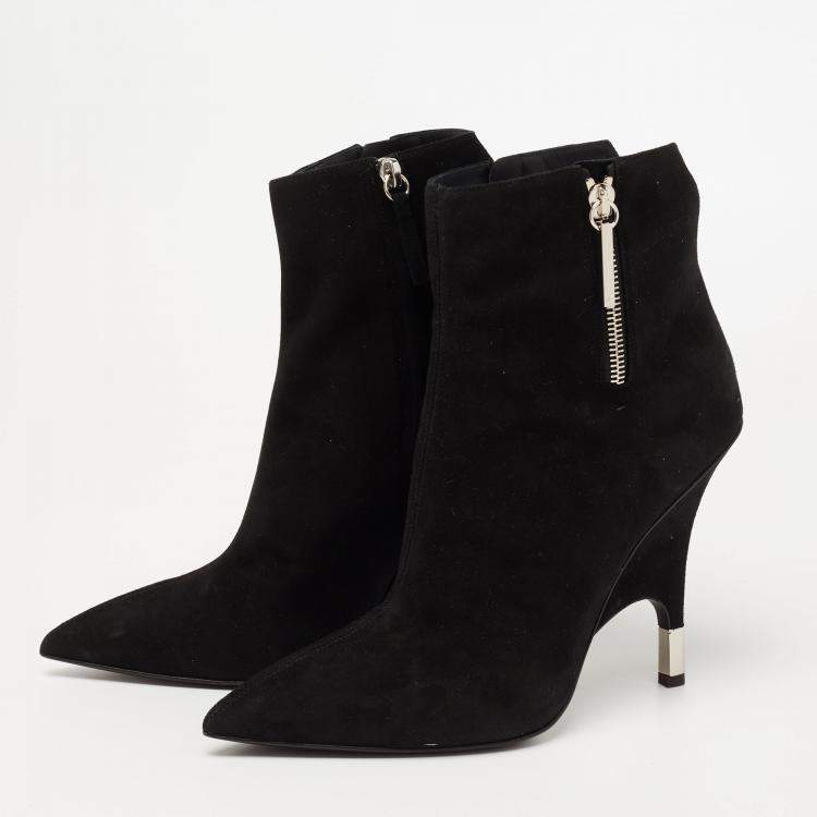 Pre Owned Giuseppe Zanotti Black Suede Ankle Boots Size 41