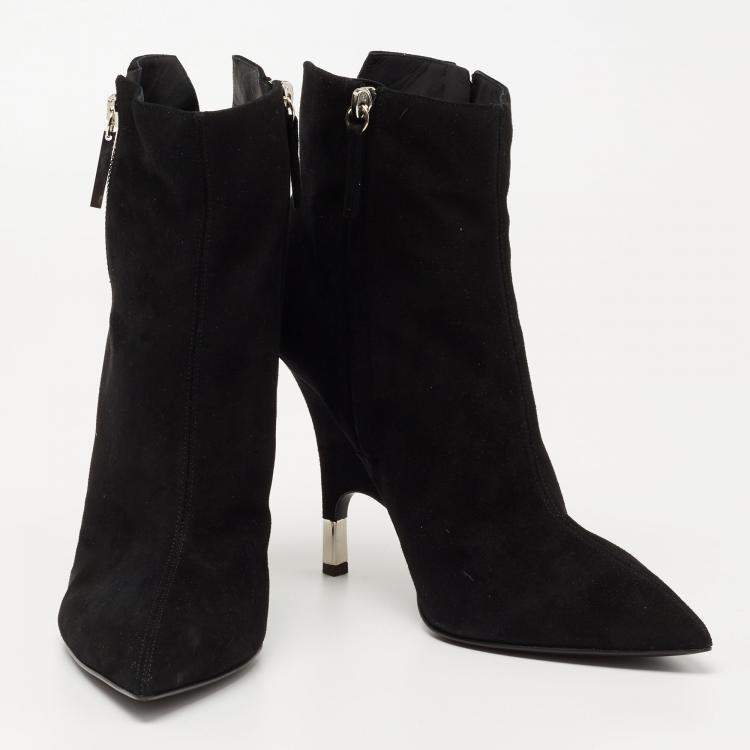 Pre Owned Giuseppe Zanotti Black Suede Ankle Boots Size 41
