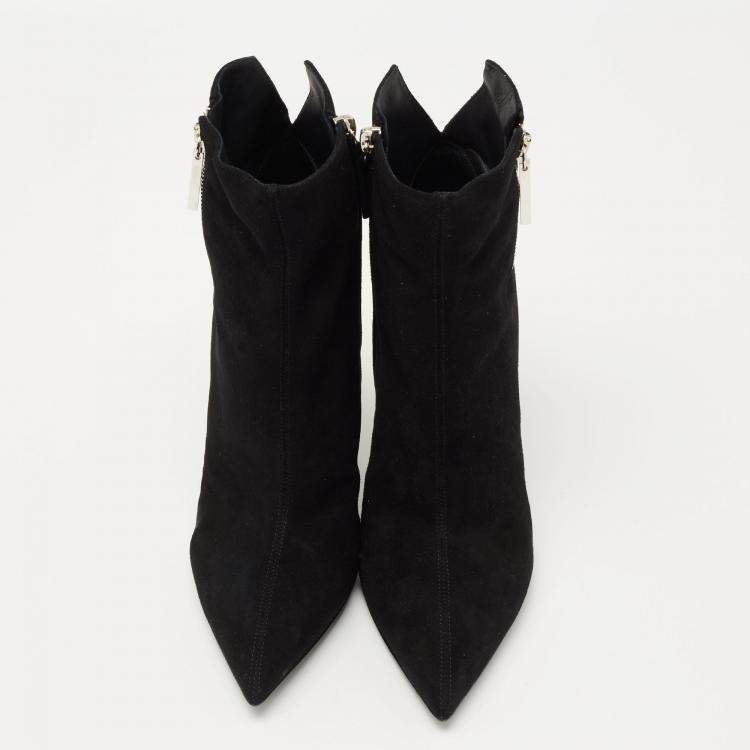 Pre Owned Giuseppe Zanotti Black Suede Ankle Boots Size 41