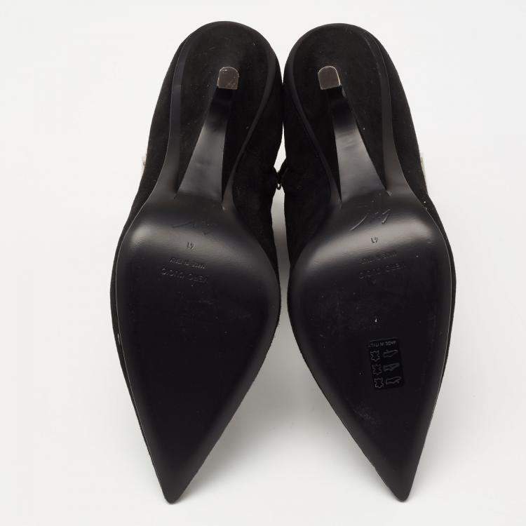 Pre Owned Giuseppe Zanotti Black Suede Ankle Boots Size 41