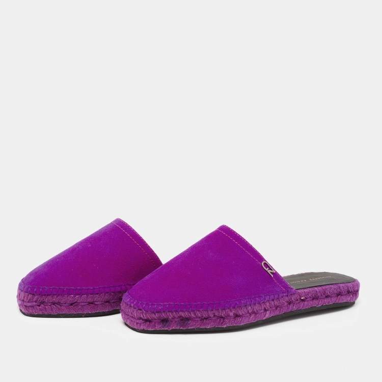 Pre Owned Giuseppe Zanotti Pink Suede Lydie Espadrille Flats Size 36