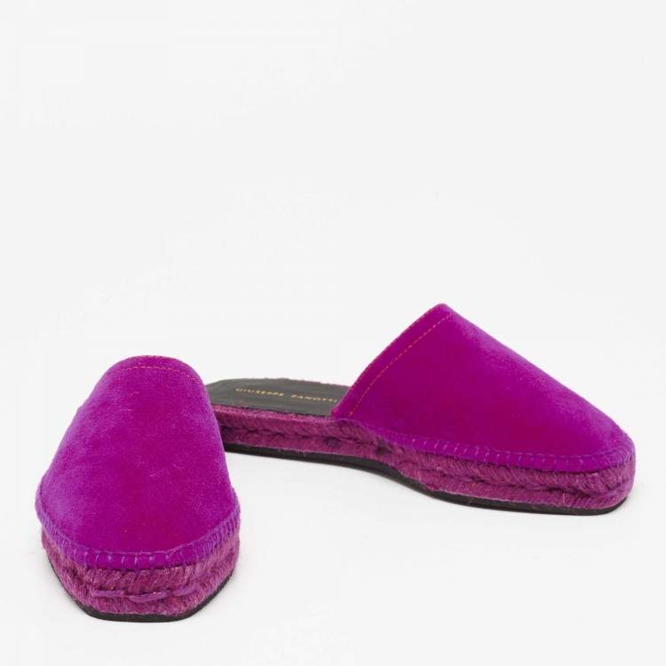 Pre Owned Giuseppe Zanotti Pink Suede Lydie Espadrille Flats Size 36