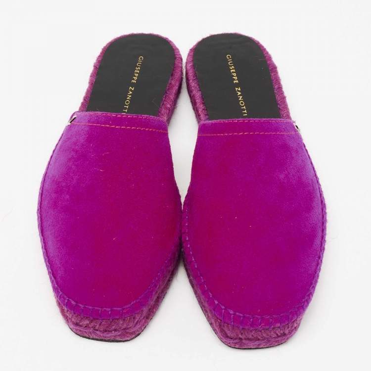Pre Owned Giuseppe Zanotti Pink Suede Lydie Espadrille Flats Size 36