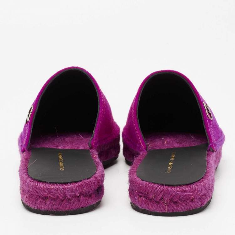 Pre Owned Giuseppe Zanotti Pink Suede Lydie Espadrille Flats Size 36