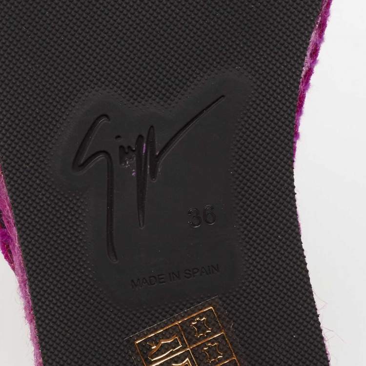 Pre Owned Giuseppe Zanotti Pink Suede Lydie Espadrille Flats Size 36
