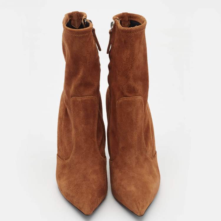 Pre Owned Giuseppe Zanotti Brown Suede Ankle Boots Size 40