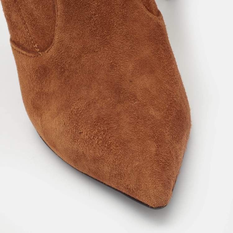 Pre Owned Giuseppe Zanotti Brown Suede Ankle Boots Size 40