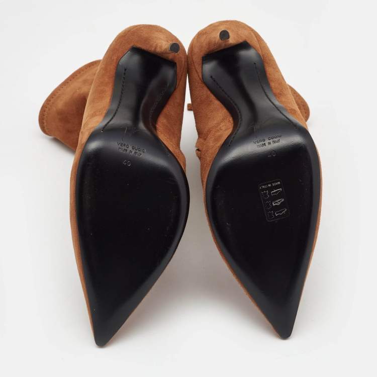 Pre Owned Giuseppe Zanotti Brown Suede Ankle Boots Size 40