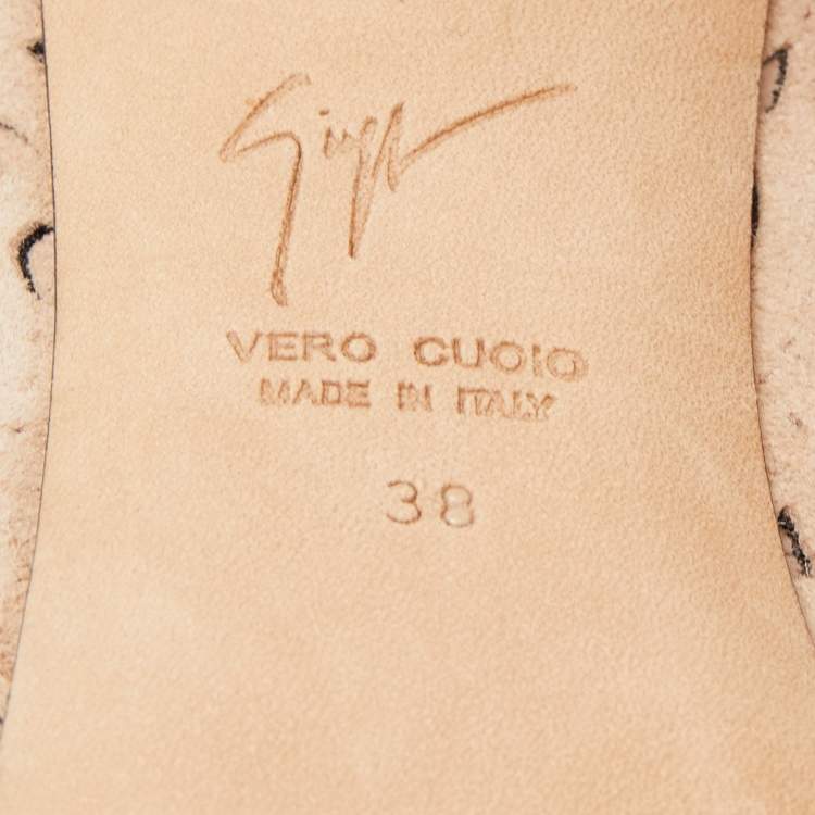Pre Owned Giuseppe Zanotti Beige Suede Ankle Boots Size 38